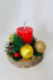 Wooden Base Red Candle for Decoration
