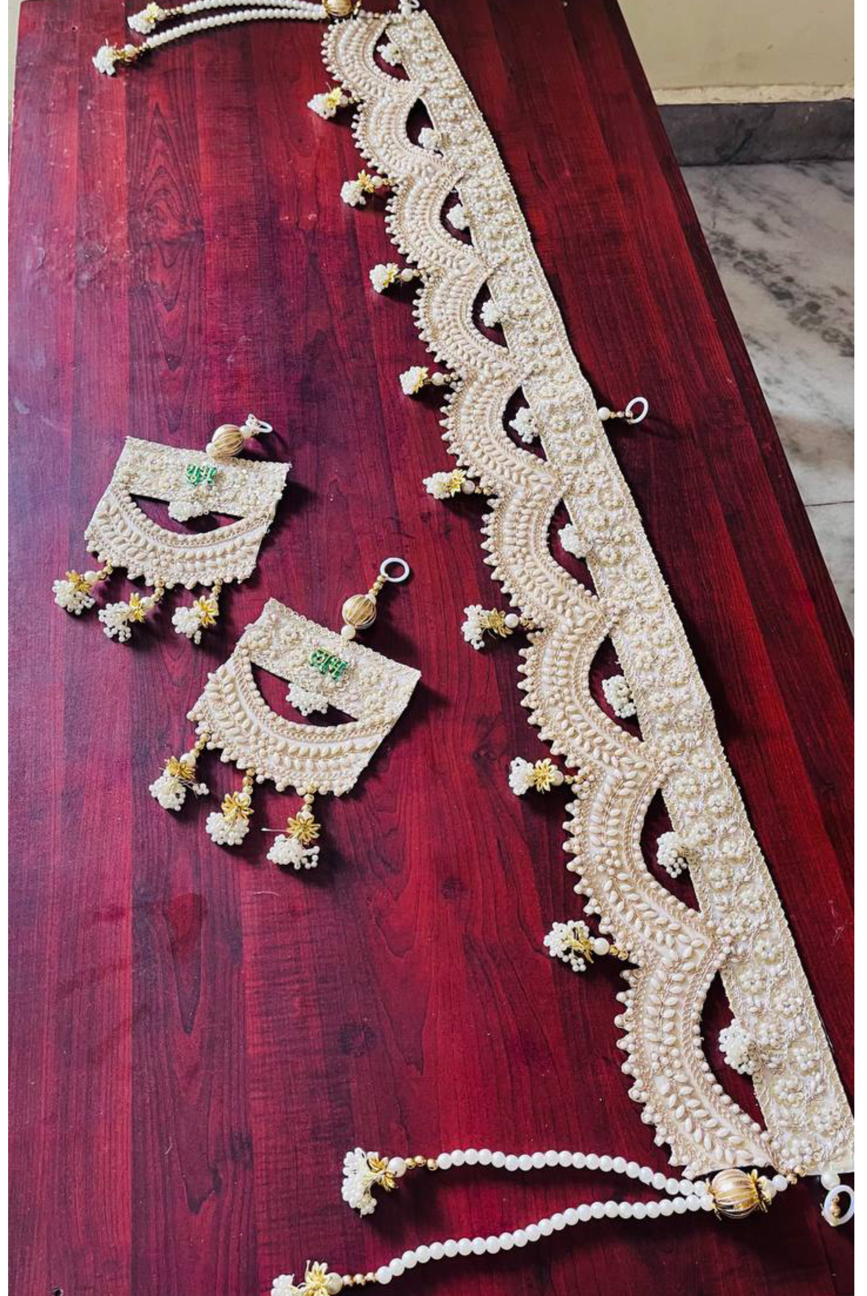 White Pearl Golden Lace Combo (Set of 2)