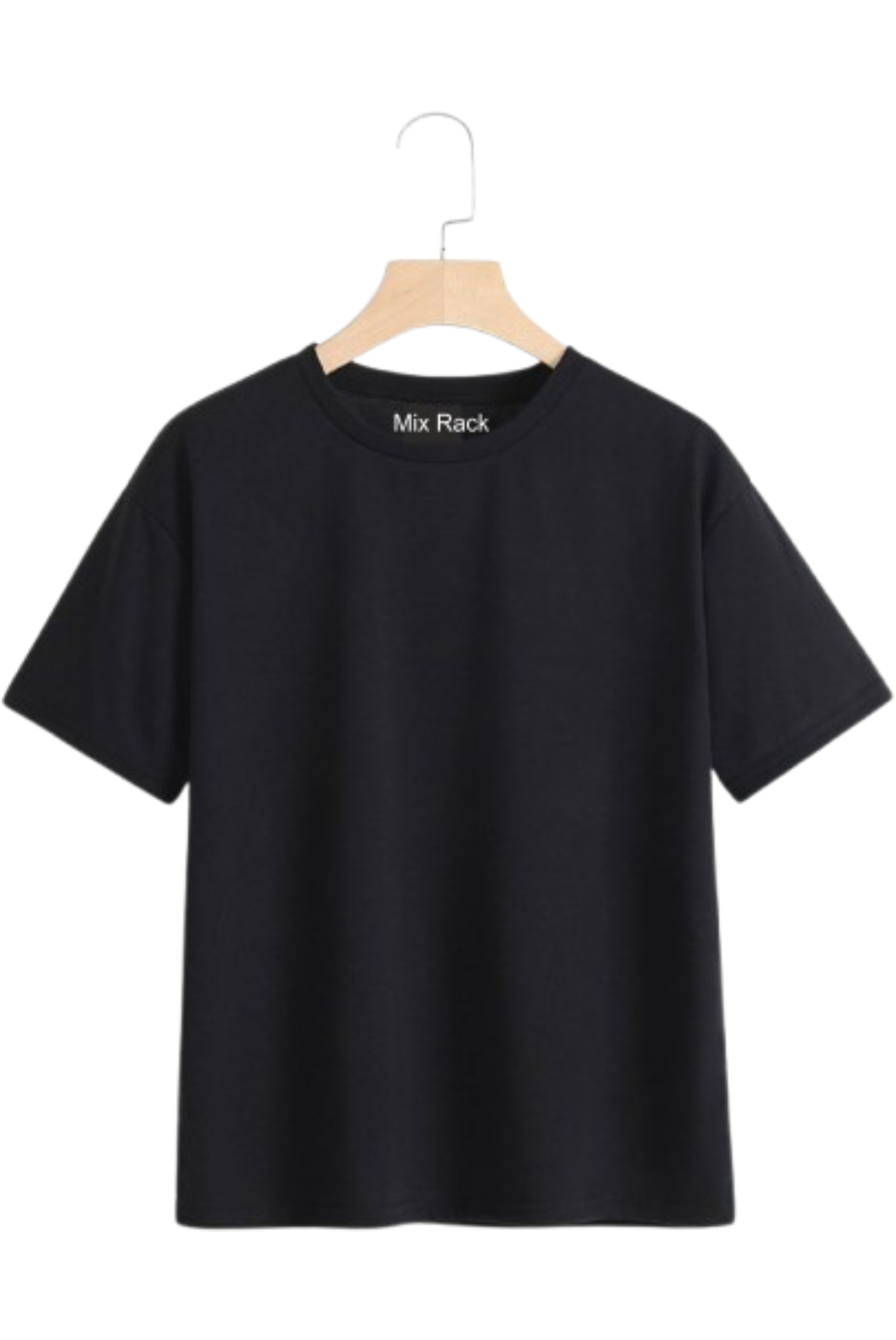 Black Plain Solid Regular Fit T-Shirt